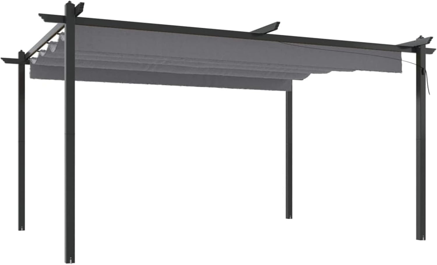 Homgoday - tonnelle extensible 4x3m, toit ouvrant, protection UV, anthracite