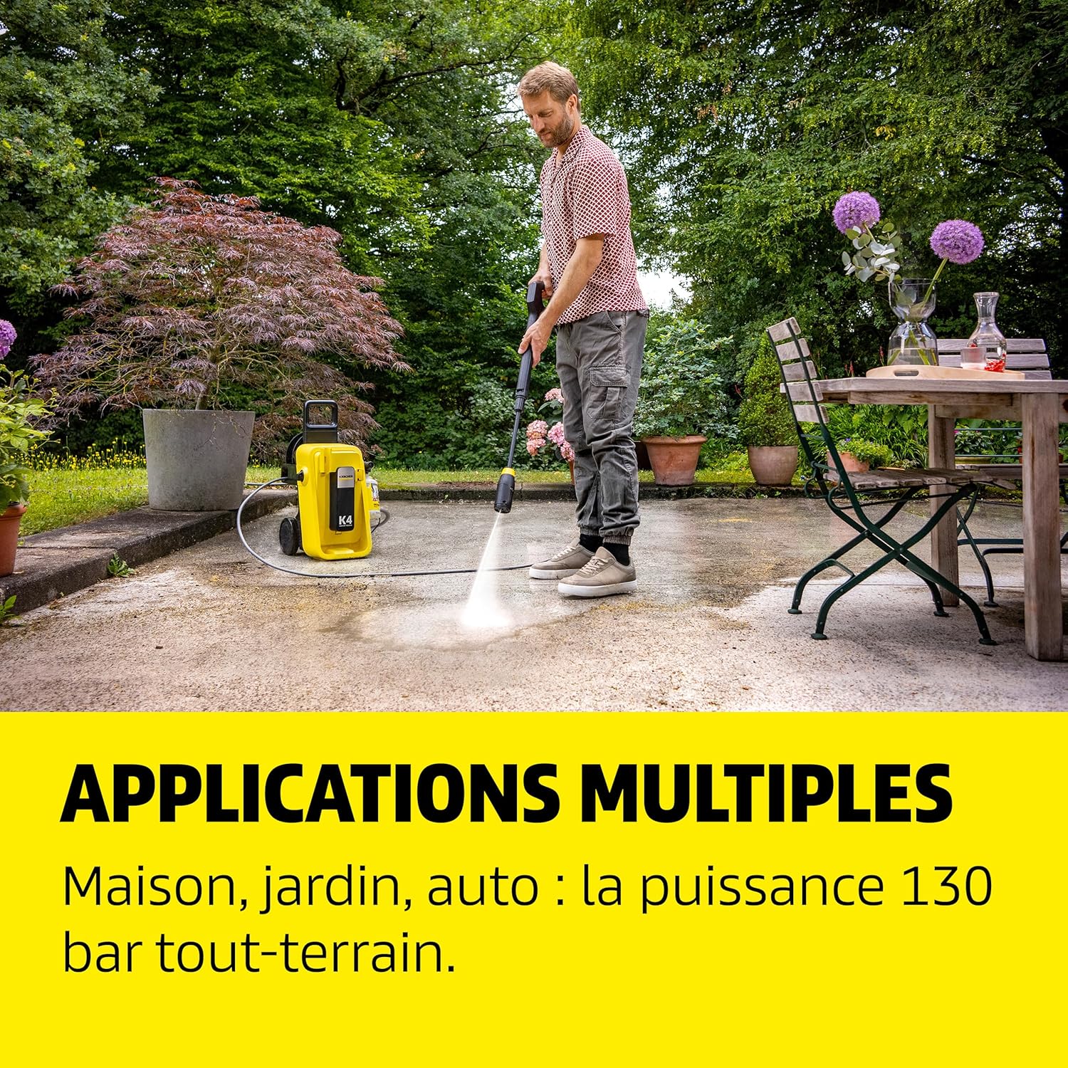 Kärcher - K 4 Comfort Premium Home - 130 bar, 420 l/h, 30 m²/h, enrouleur, 4 jets