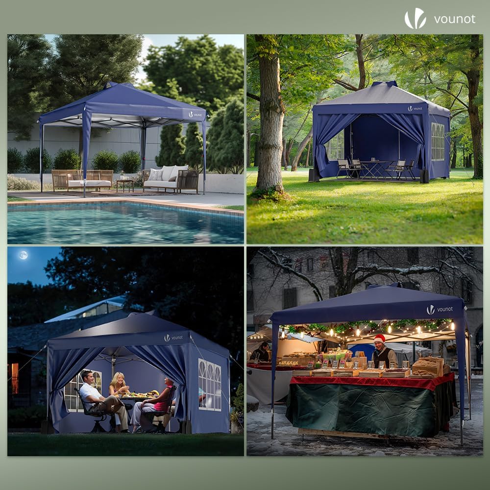VOUNOT - tonnelle pliante 3x3m - imperméable, anti-UV, réglable