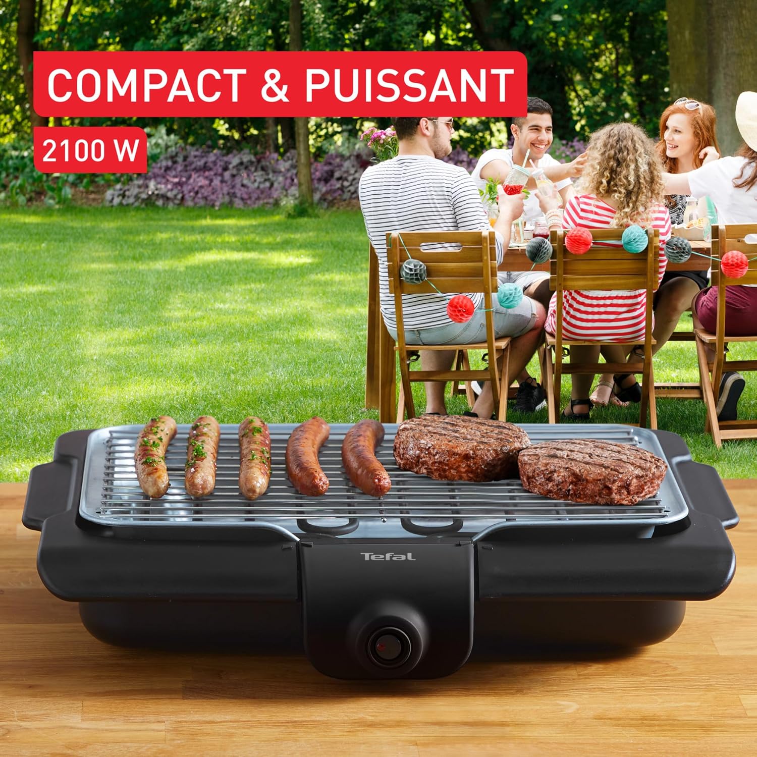 Tefal - Easy Grill - barbecue électrique 2100W, bac à eau, BG1348F0