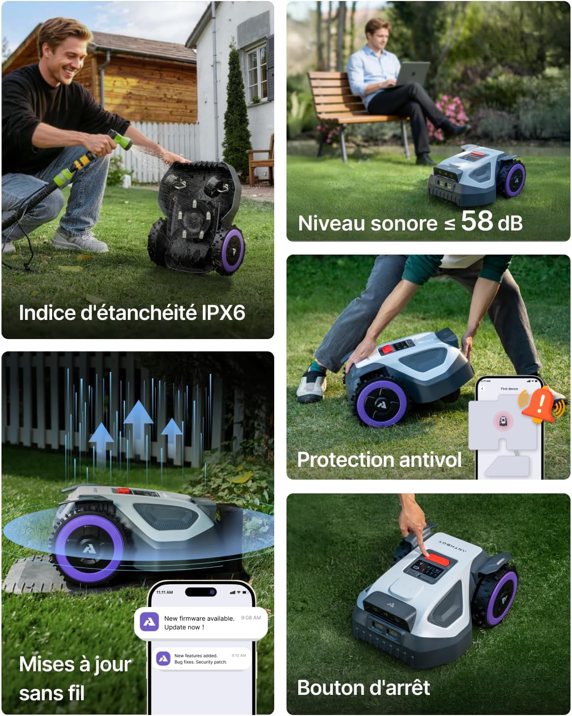 Anthbot - robot tondeuse M9 - abri anti-pluie, autonomie longue - M9