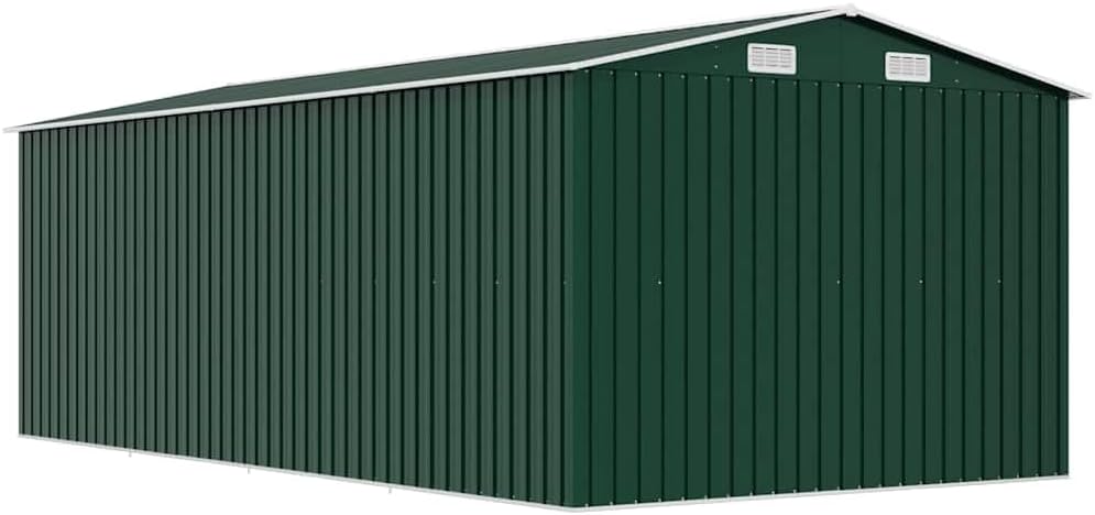 vidaXL - Abri de jardin métal vert - 257x489x181 cm - terrasse, outils