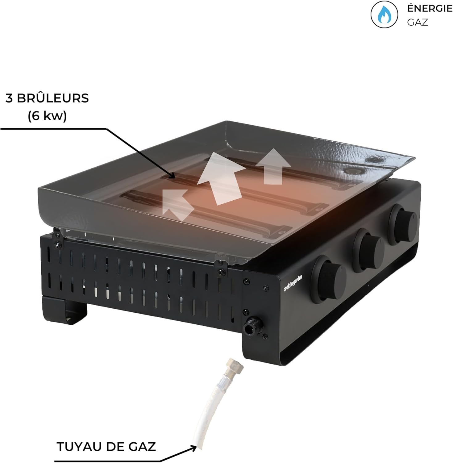 Cook'in Garden - Tempo 3 brûleurs - 6 kW - acier émaillé - bac amovible