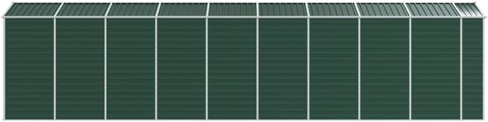 vidaXL - Abri de jardin inclinable - 191x810x198 cm - acier vert, handles