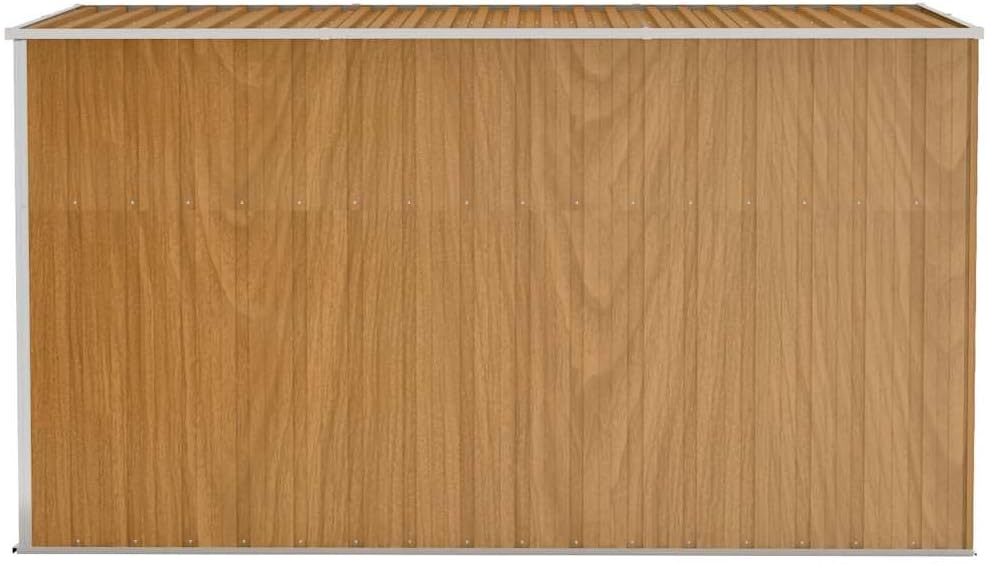 Solivagant Abri de Jardin Mural Marron 118 x 288 x 178 cm Acier galvanisé,(40.02 KG)