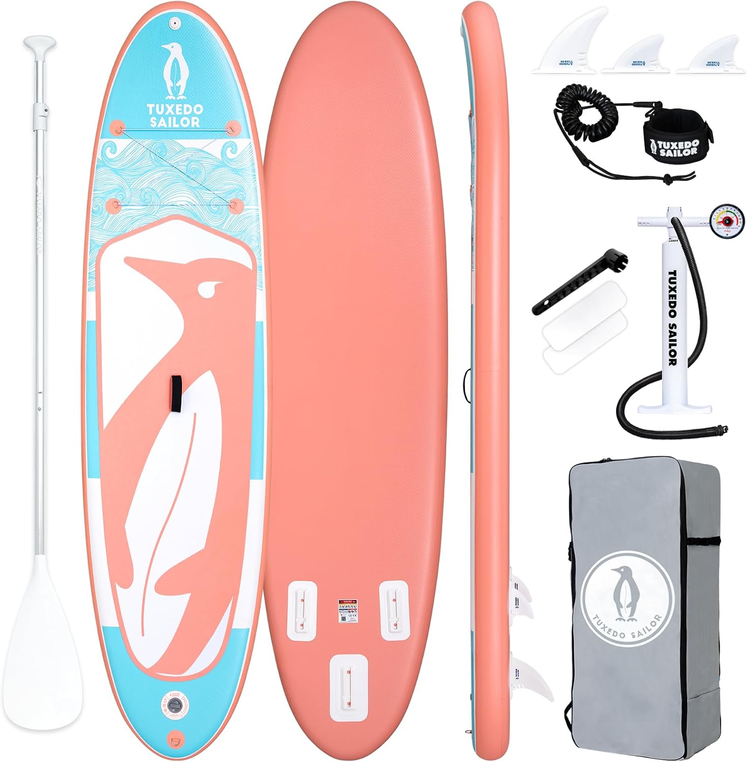 Tuxedo Sailor - Paddle Gonflable Adulte - SUP 320 cm - avec accessoires complets