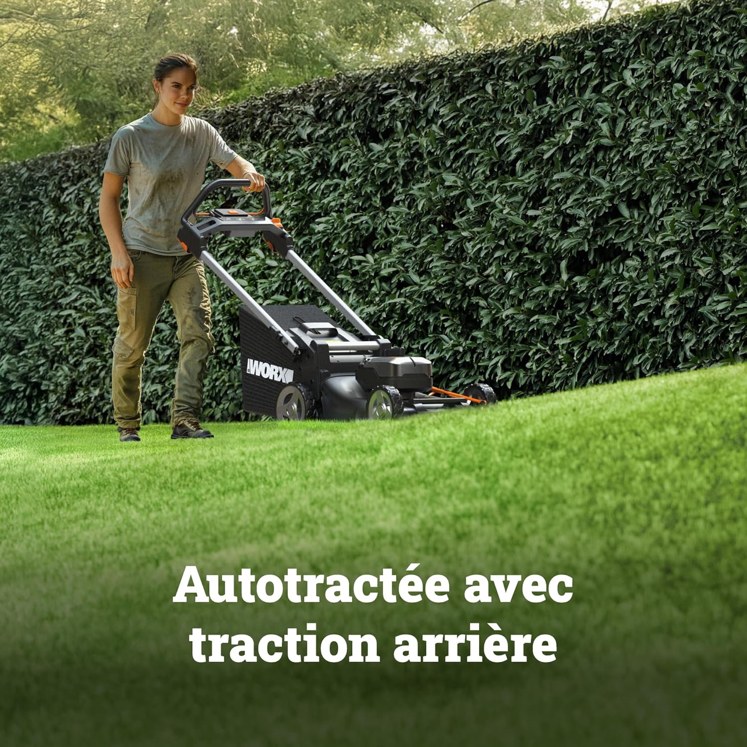 WORX - Tondeuse sans fil Brushless, 46cm, 40V, 55L, mulching, WG749E