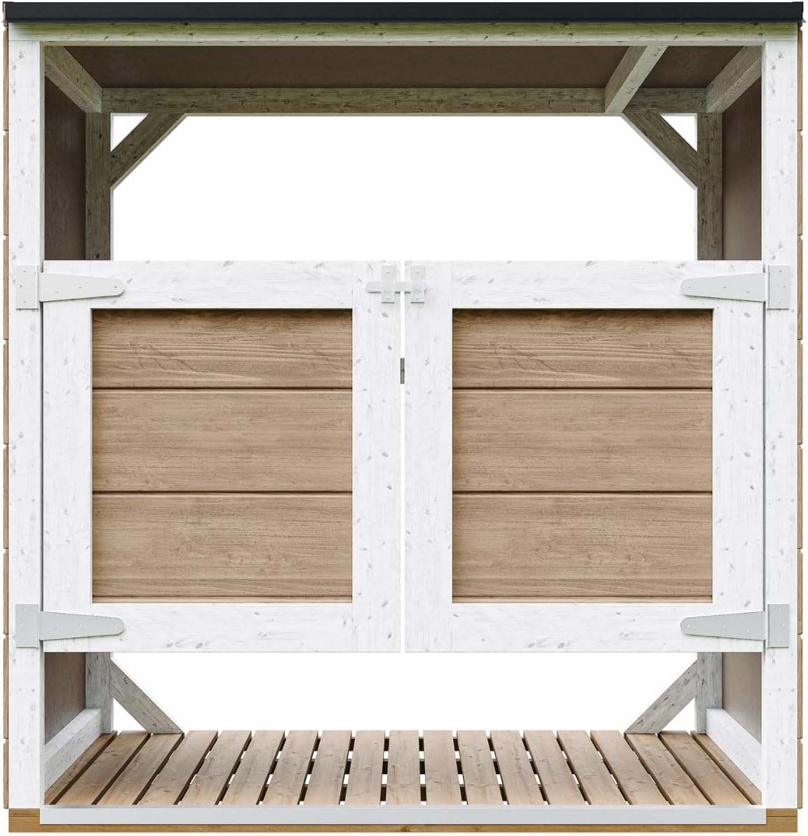 Abri de Jardin pour poubelles, Cache Poubelle extérieur 2x240L – Coffre de Rangement Exterieur, Armoire de Jardin, cabane de Jardin Exterieur – Timbela M980A-TERRA Brown