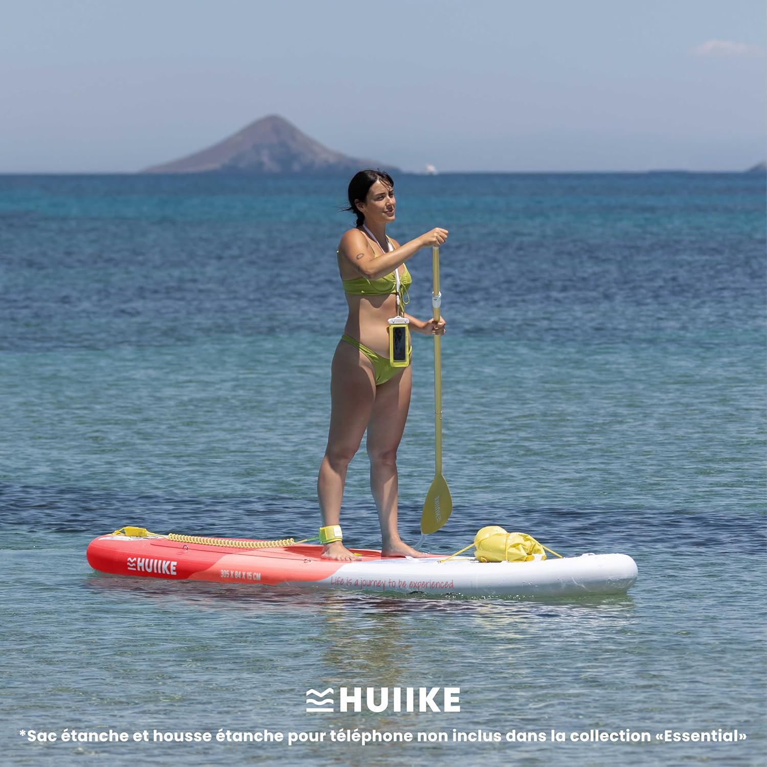 HUIIKE Paddle Gonflable Adulte avec Accessoires Inclus, Pagaie, Ailerons, Pompe. Planche de Stand Up Paddle Grande Stabilité et Résistance. 305 x 84 x 15 cm, Jusqu'à 130 kg