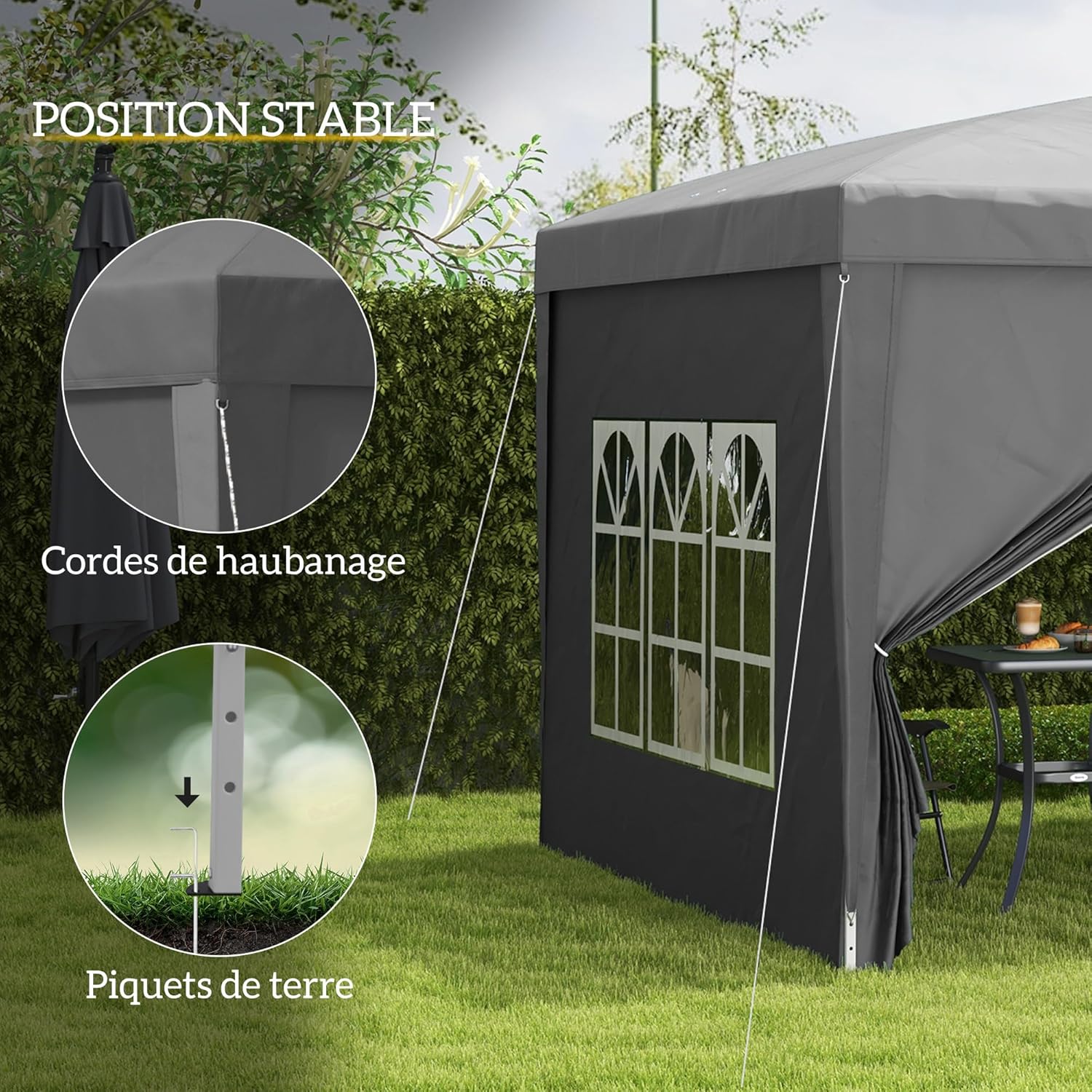 Outsunny - tonnelle pliante série Pop-up - 3x3m - 4 parois amovibles, sac de transport