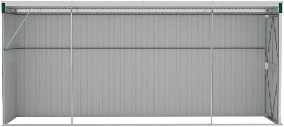 vidaXL Abri de Jardin Mural Abri de Rangement d'Outils Rangement d'Equipement de Jardin Extérieur Vert 118x382x178 cm Acier Galvanisé
