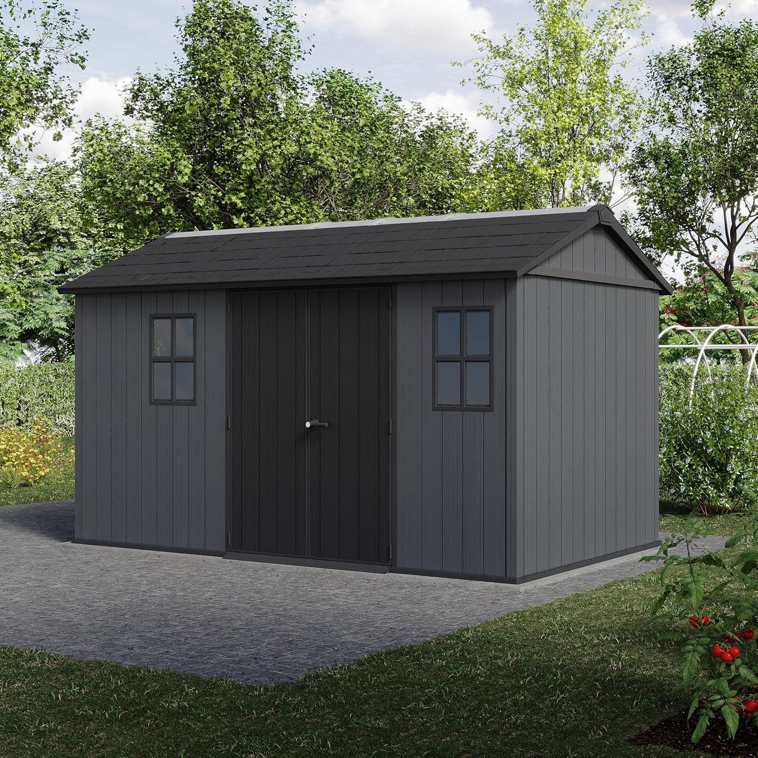 KETER - Newton Plus - abri de jardin 8,6m² gris bois - 1375-8