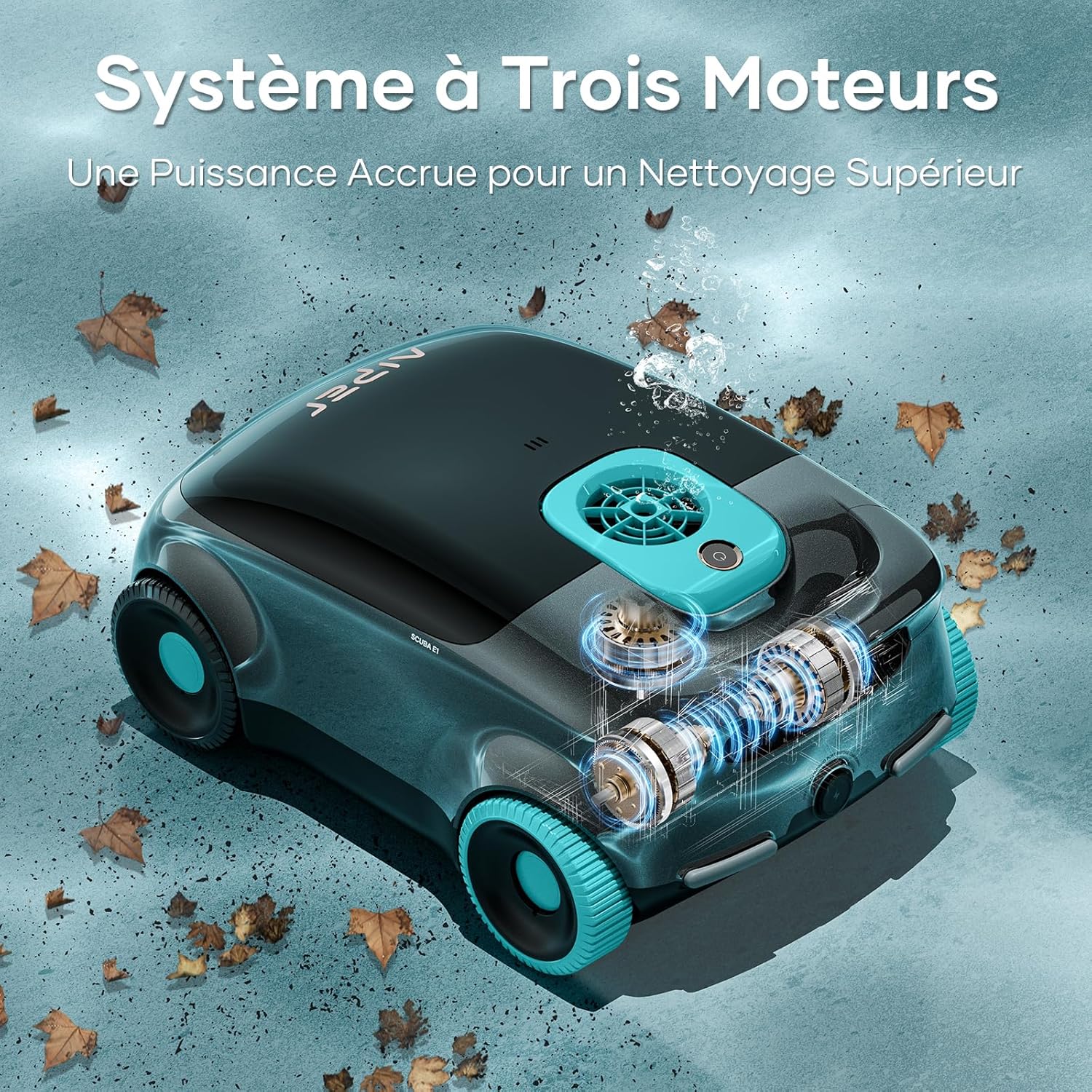 AIPER - Robot piscine sans fil - 100-130 min autonomie, filtration avancée, stationnement auto
