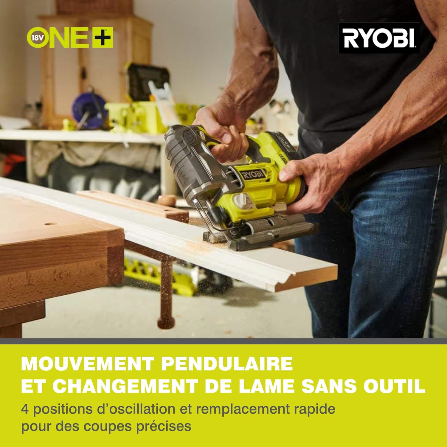 Ryobi - Scie sauteuse 18V Brushless, pendulaire, sans batterie - RJS18BL-0