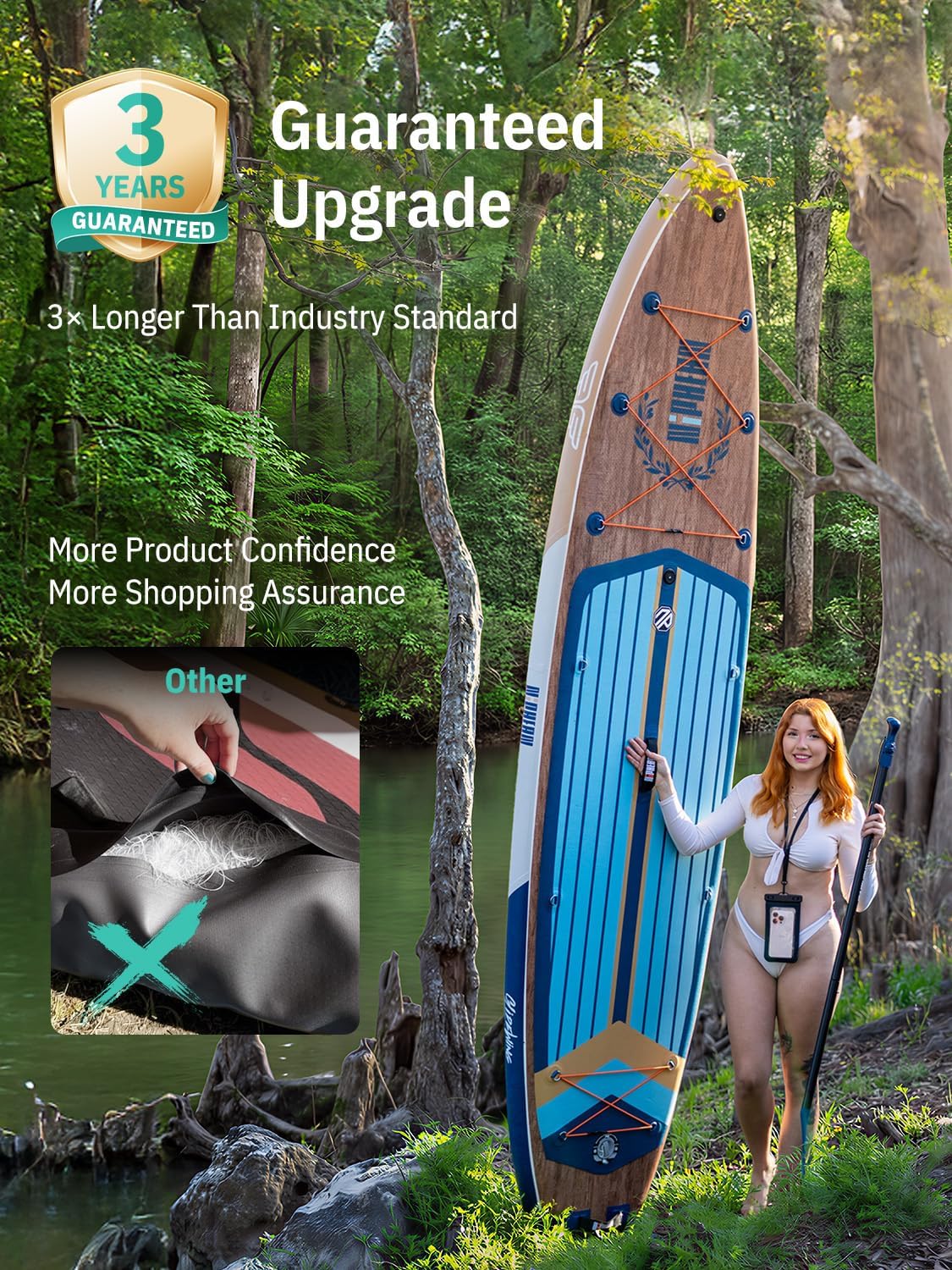 Niphean - Paddle gonflable XL - 2+1 personnes - housse étanche, aileron stable