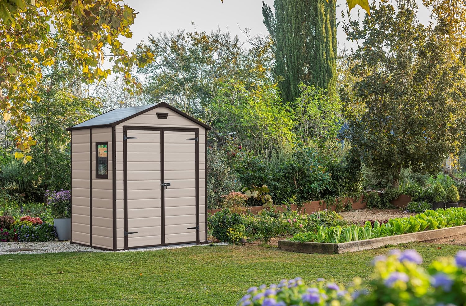 Keter - Manor 65 - 2,5m² - Abri de jardin beige, résistant, MANOR65