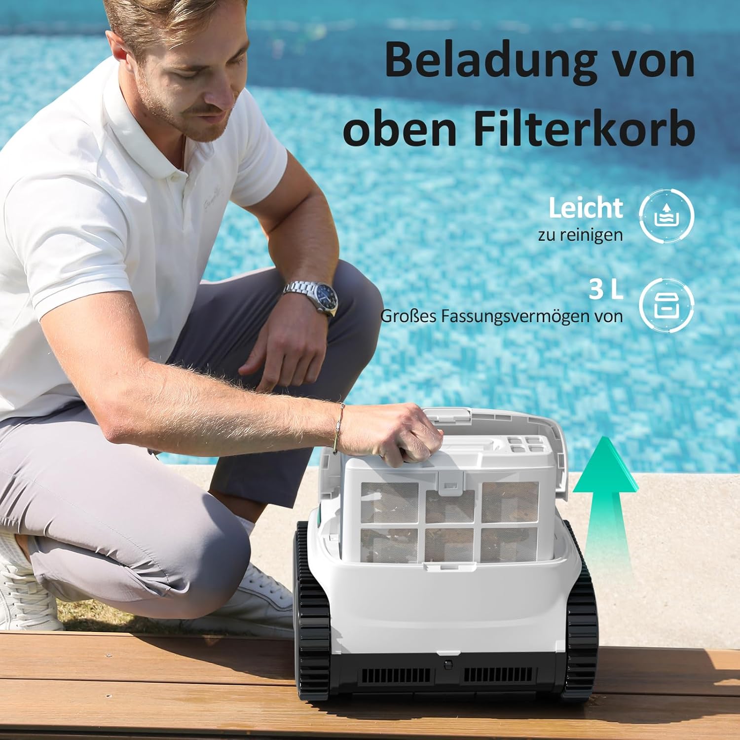 WYBOT - C2 Vision AI - jusqu’à 180㎡ - robot piscine sans fil, sol & mur, filtration double, batterie puissante