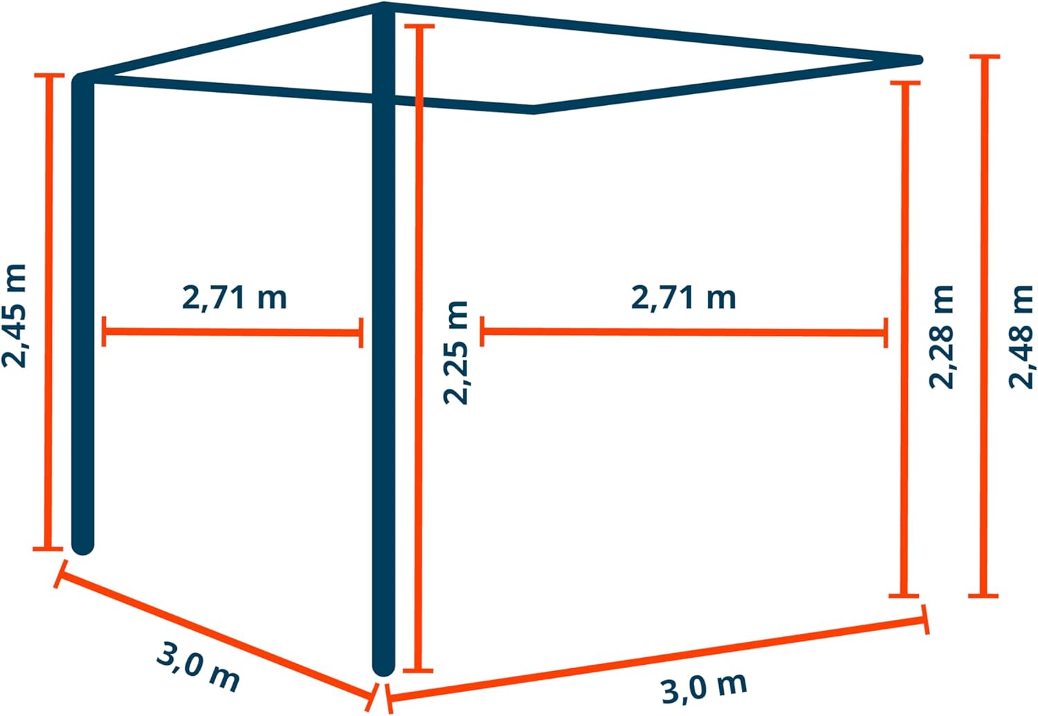 PRIMEYARD - pergola adossée, 3x3 m, aluminium, lames orientables, anthracite