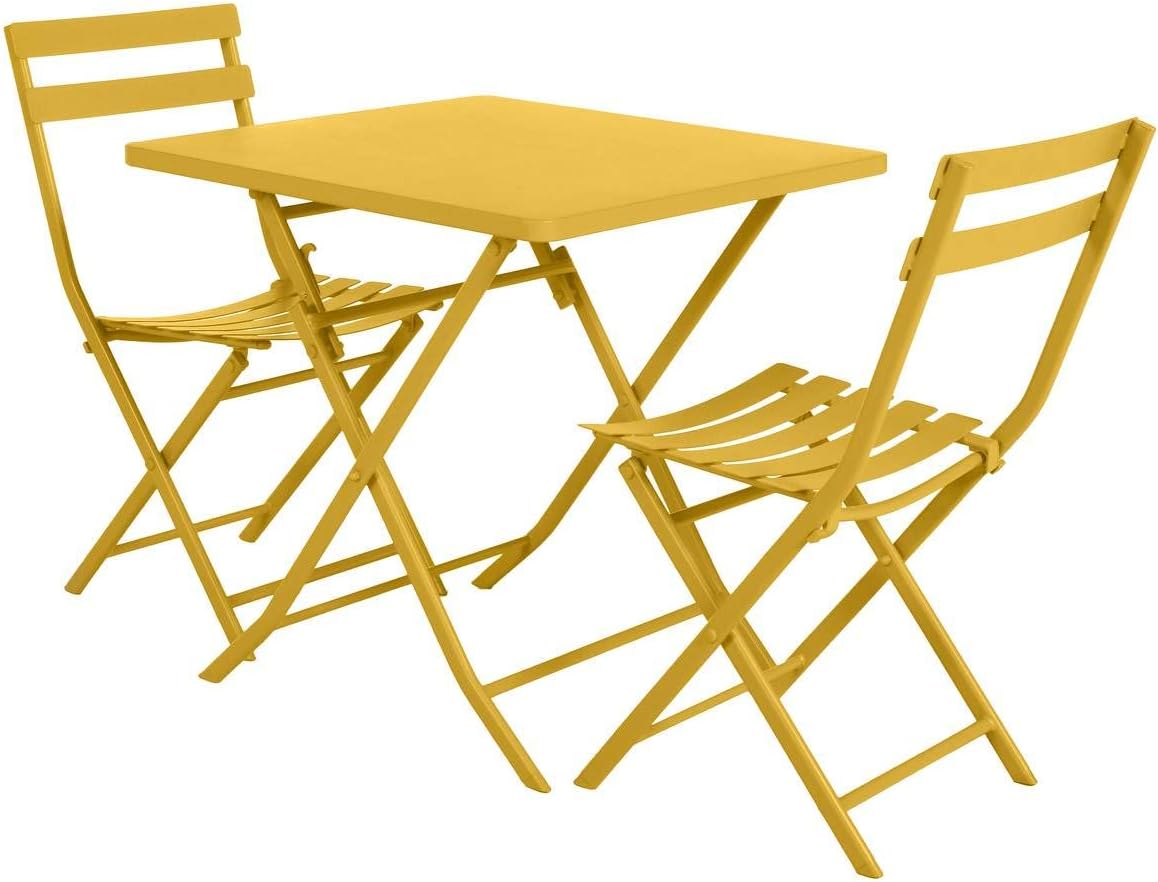 Hespéride - Greensboro série - 2 places, acier renforcé, jaune - table pliante