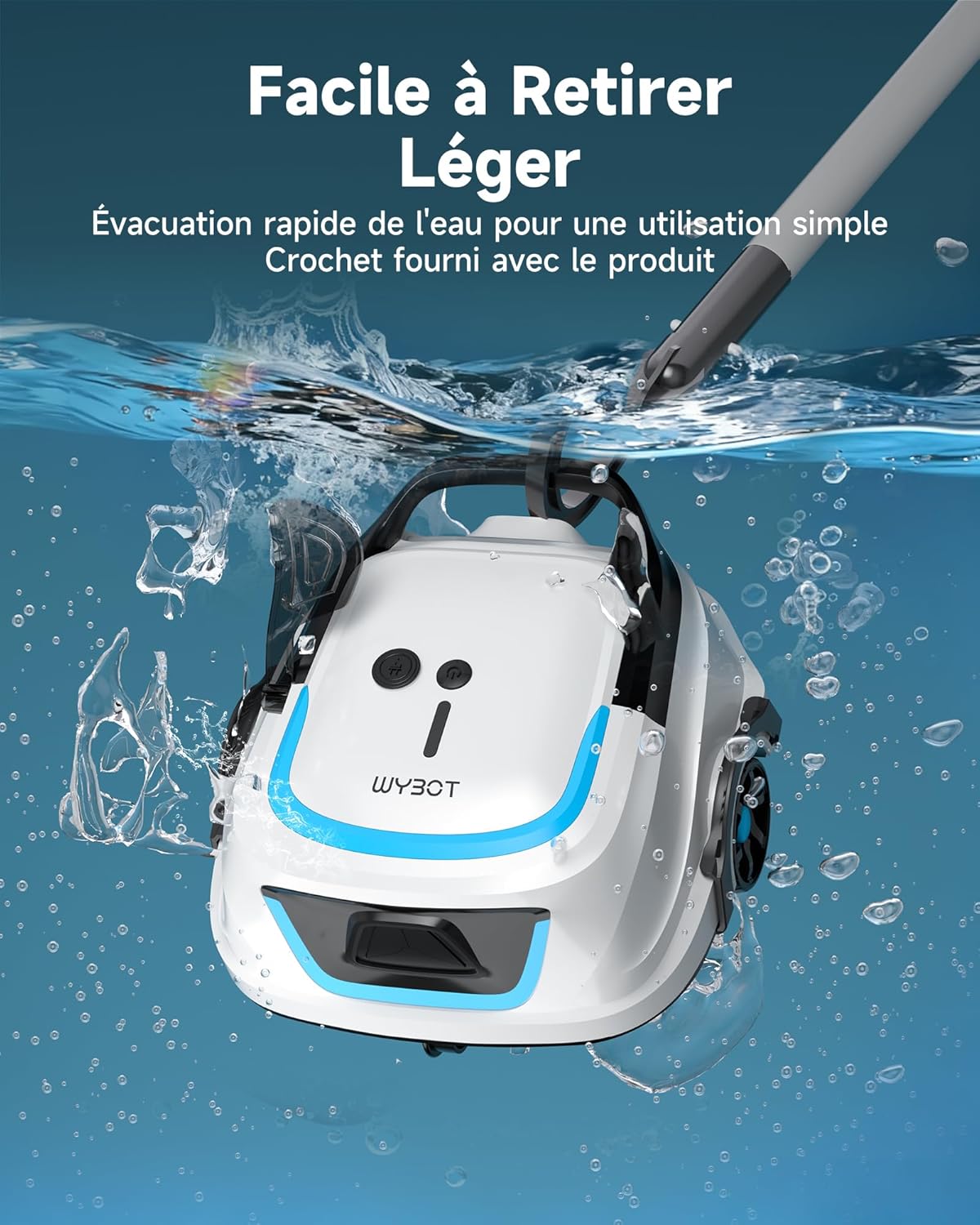 WYBOT - A1max - robot piscine sans fil - 130min, LED, 4 modes