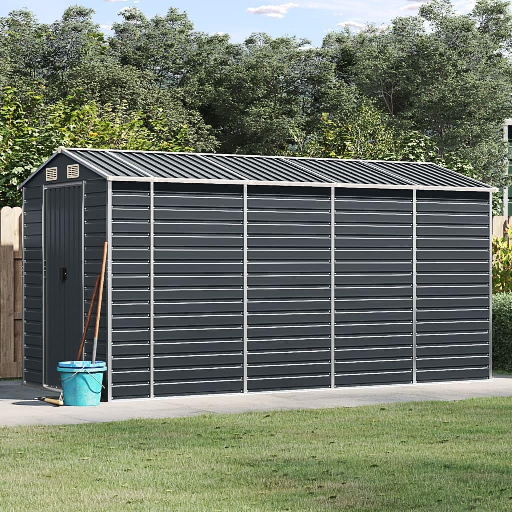 vidaXL - Abri de jardin anthracite 191x385x198 cm acier galvanisé
