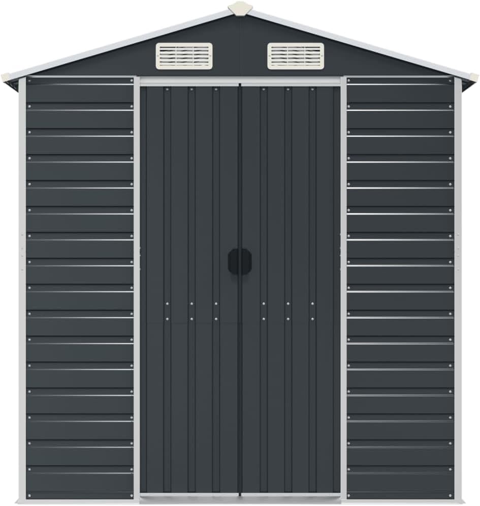 LAPOOH Abri de Jardin Anthracite 191x640x198 cm Acier galvanisé,Abris De Jardin,Abri De Stockage pour Jardin,Abri D'Outils De Jardin