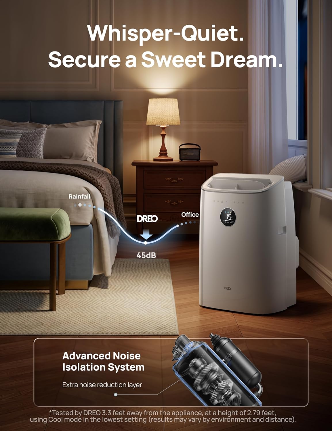 Dreo - Portable AC série - compact - 46dB silencieux, timer, appli, déshumidificateur