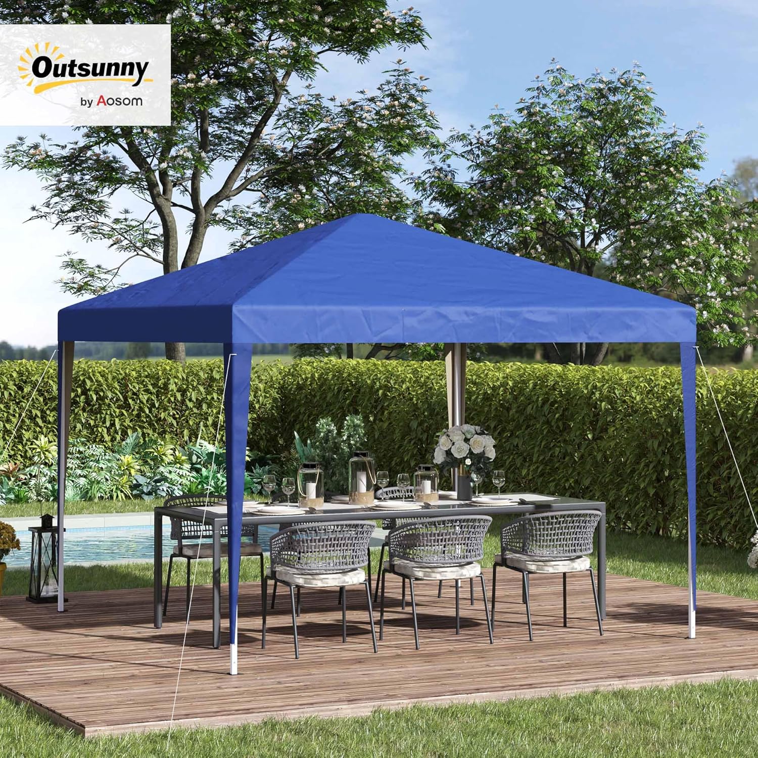 Outsunny - Tonnelle pliante 3x3m - Anti-UV, acier Oxford, sac de transport - TTPU3x3M-2024
