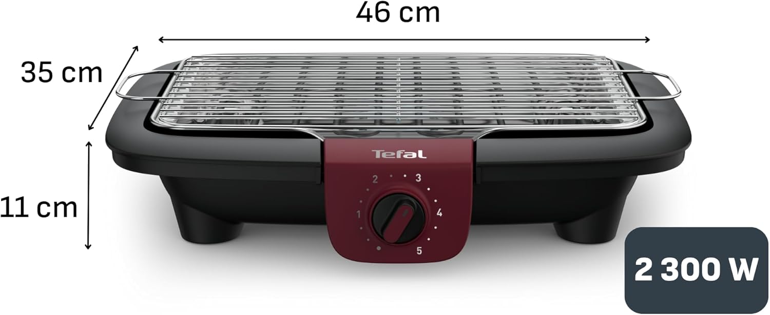 Tefal - EasyGrill Adjust - grande surface, inox, temp. réglable - BG90E514