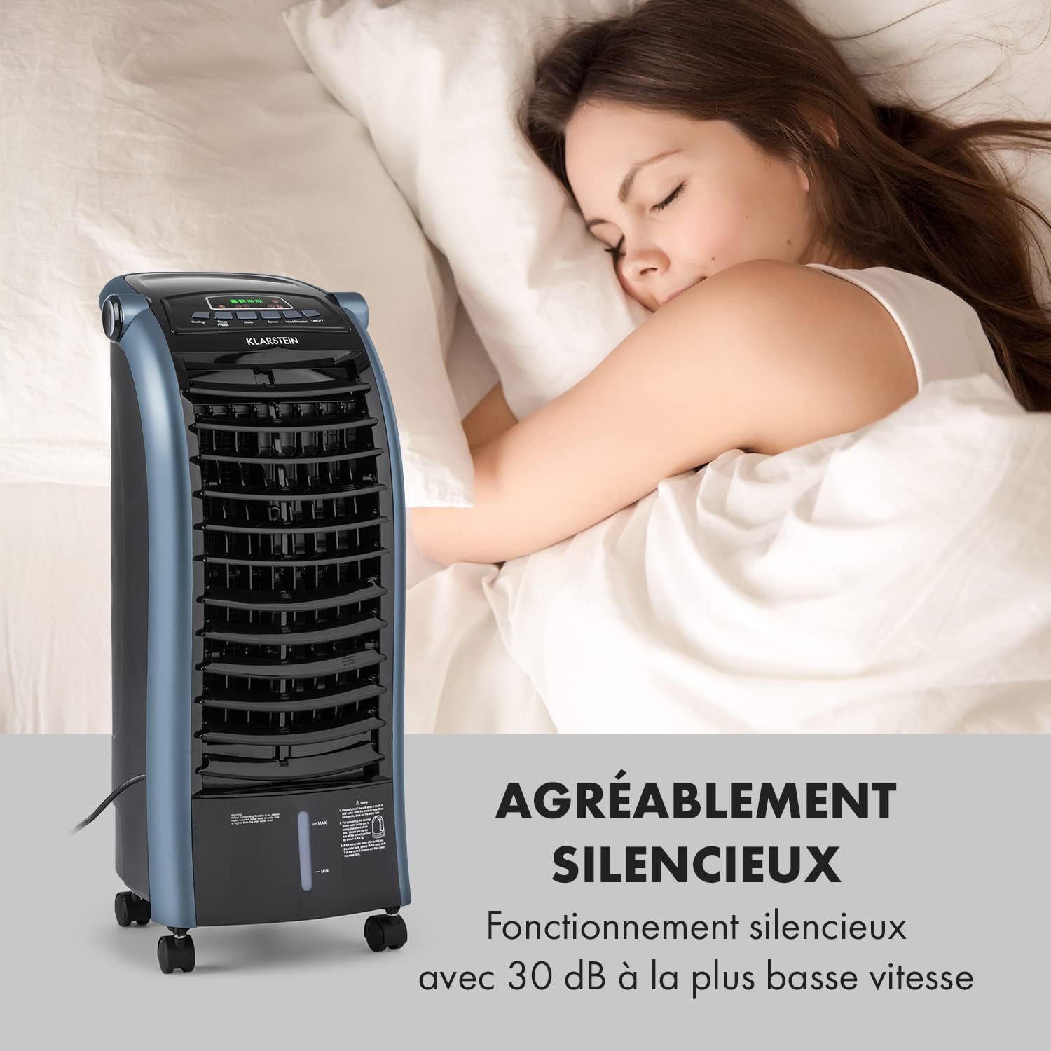 Klarstein - Rafraichisseur d'air 4 en 1 - 6L - clim, humidificateur, ventilateur, ioniseur, 65W, 444m³/h
