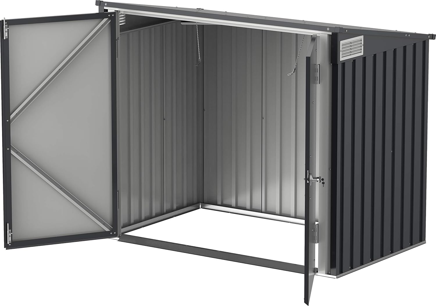 Duramax - abri poubelles double - 154x96x131 cm - métal verrouillable