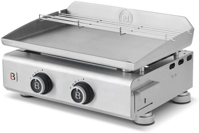 Favex - Brasero plancha gaz inox 2 feux 52x34cm 5,3kW Stable Flame