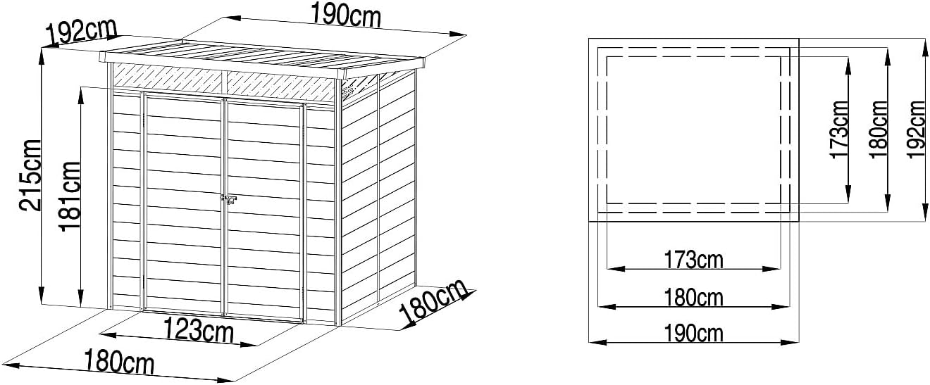 Vente-unique - Abri de Jardin en résine Gris 3,65 m² avec Plancher - MINARO