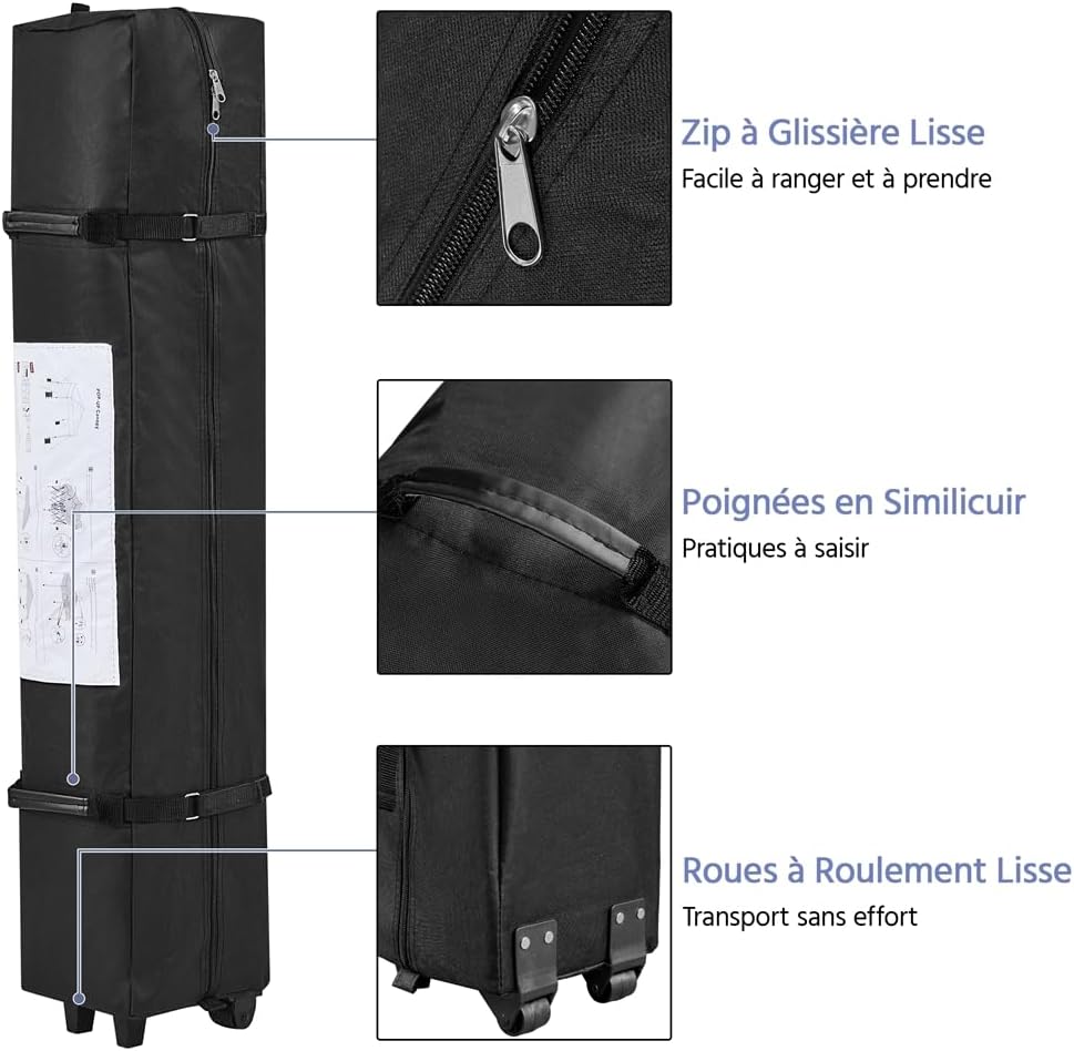 Yaheetech - tonnelle pliante 3x3m - sac de transport, sable, chevilles