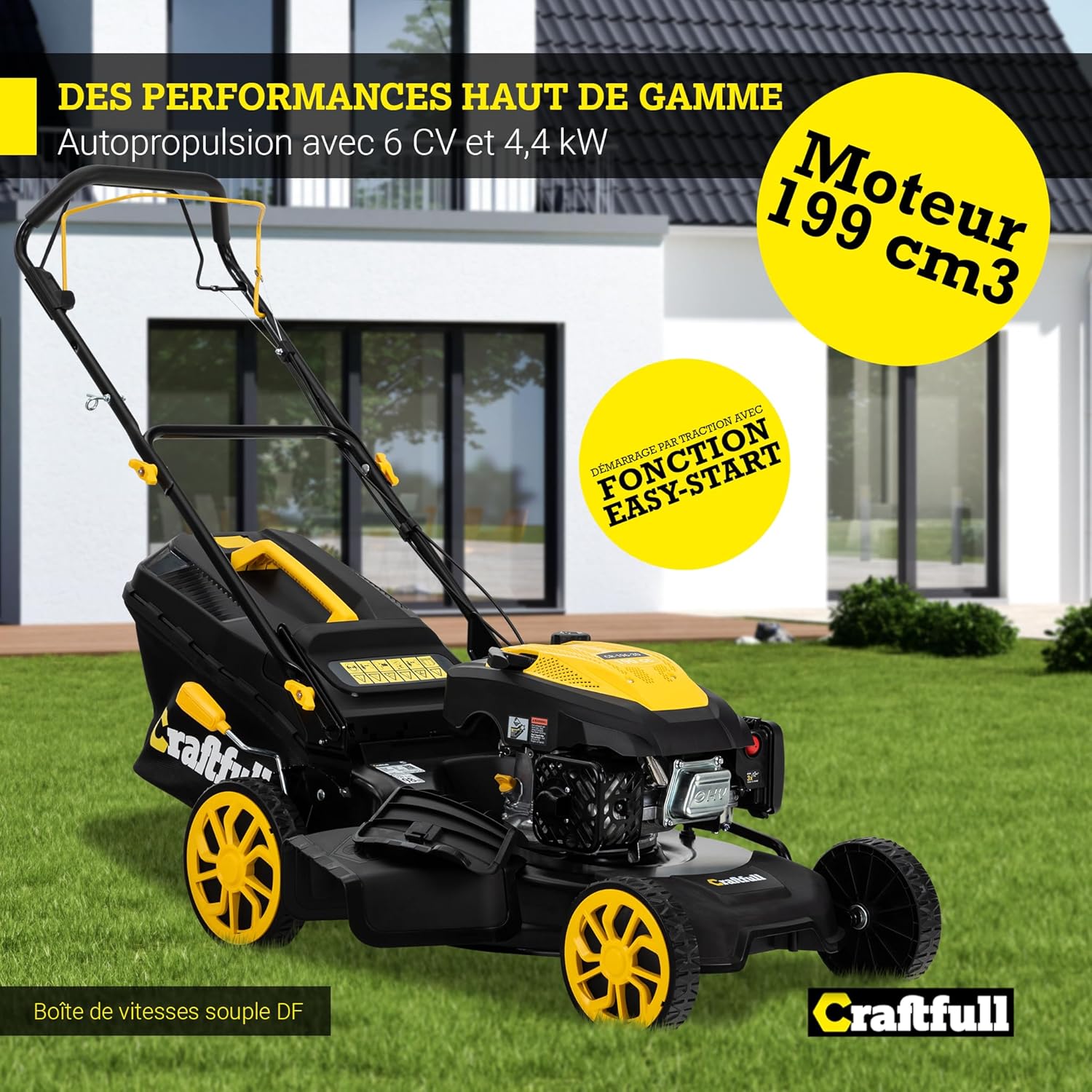 Craftfull - tondeuse série CR-196, 190 cm³, 4KW, autotractée CR-196-30