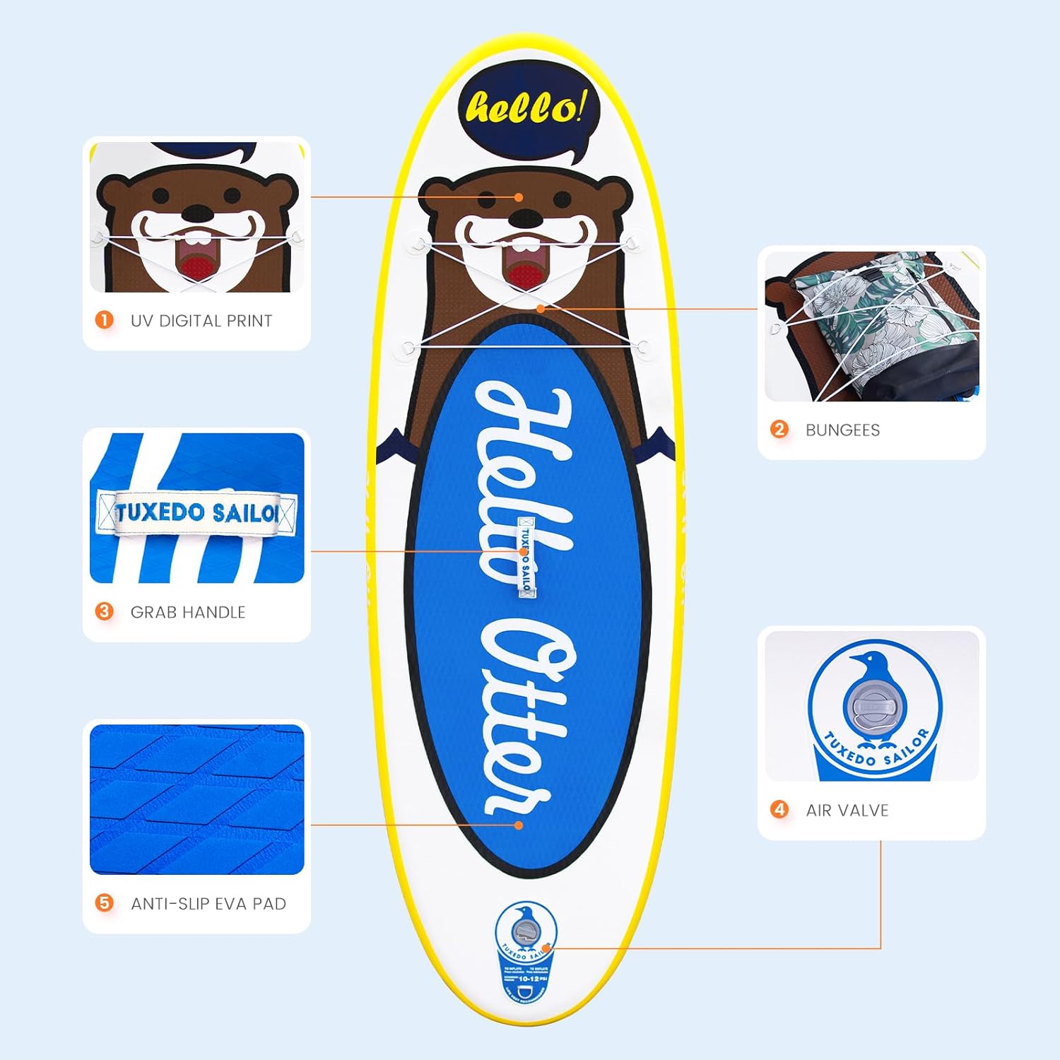 Tuxedo Sailor - planche SUP adulte gonflable, accessoires inclus, 320x81x15cm