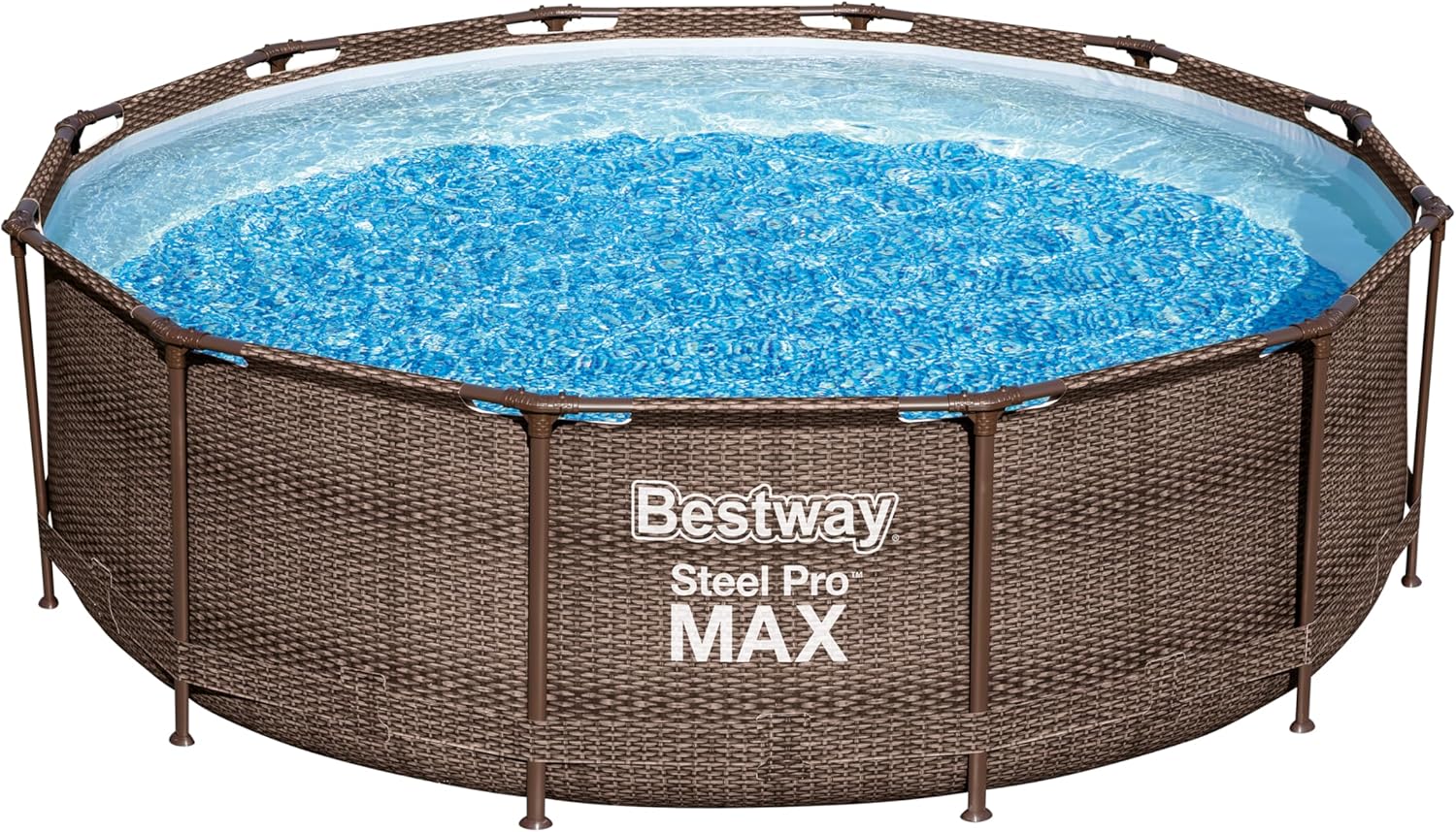 Bestway - Steel Pro (Kit Piscine Hors Sol) - 366x366x100 cm - Marron