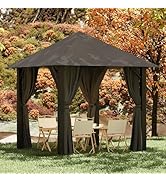 Pavillon Devoko en aluminium 3 x 3 cm, étanche, stable, résistant à l'hiver, protection UV, tente de réception, etc.