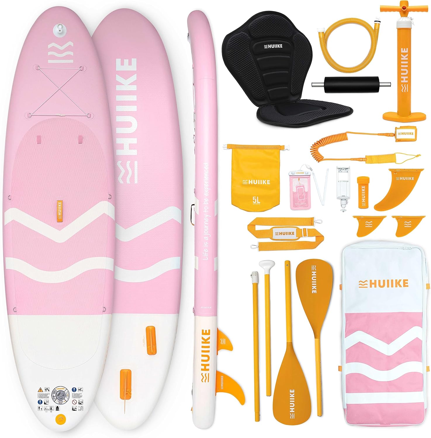 HUIIKE Paddle Gonflable Adulte avec Accessoires Inclus, Pagaie, Ailerons, Pompe. Planche de Stand Up Paddle Grande Stabilité et Résistance. 305 x 84 x 15 cm, Jusqu'à 130 kg