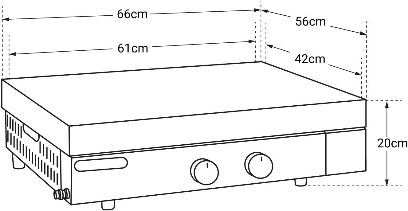 Cook'in Garden - Plancha Finesta - 2 brûleurs fonte - capot, 8-10 pers.
