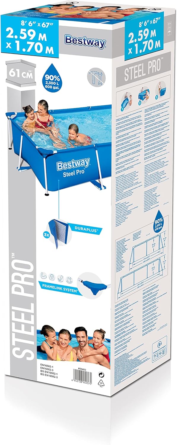 Bestway 56403 Piscine Hors Sol Steel Pro 259 X 170 X 61 cm