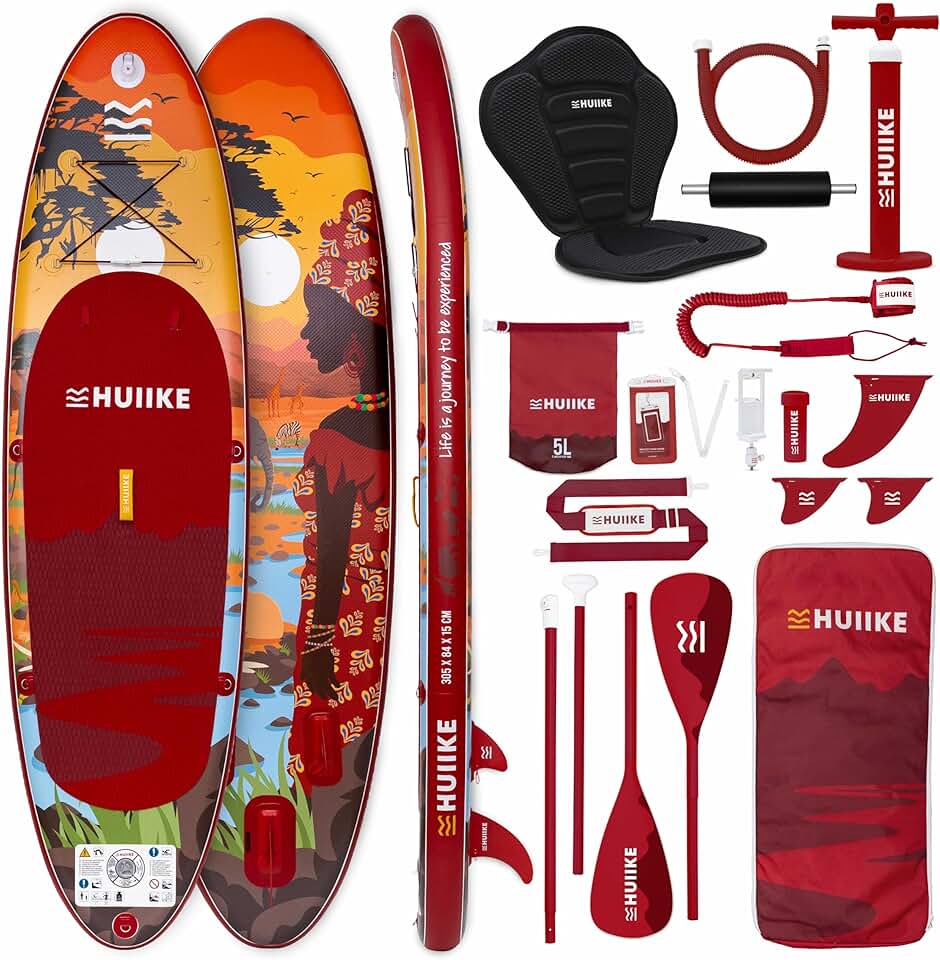 HUIIKE - Paddle gonflable adulte, 305x84x15cm, accessoires inclus, 130kg