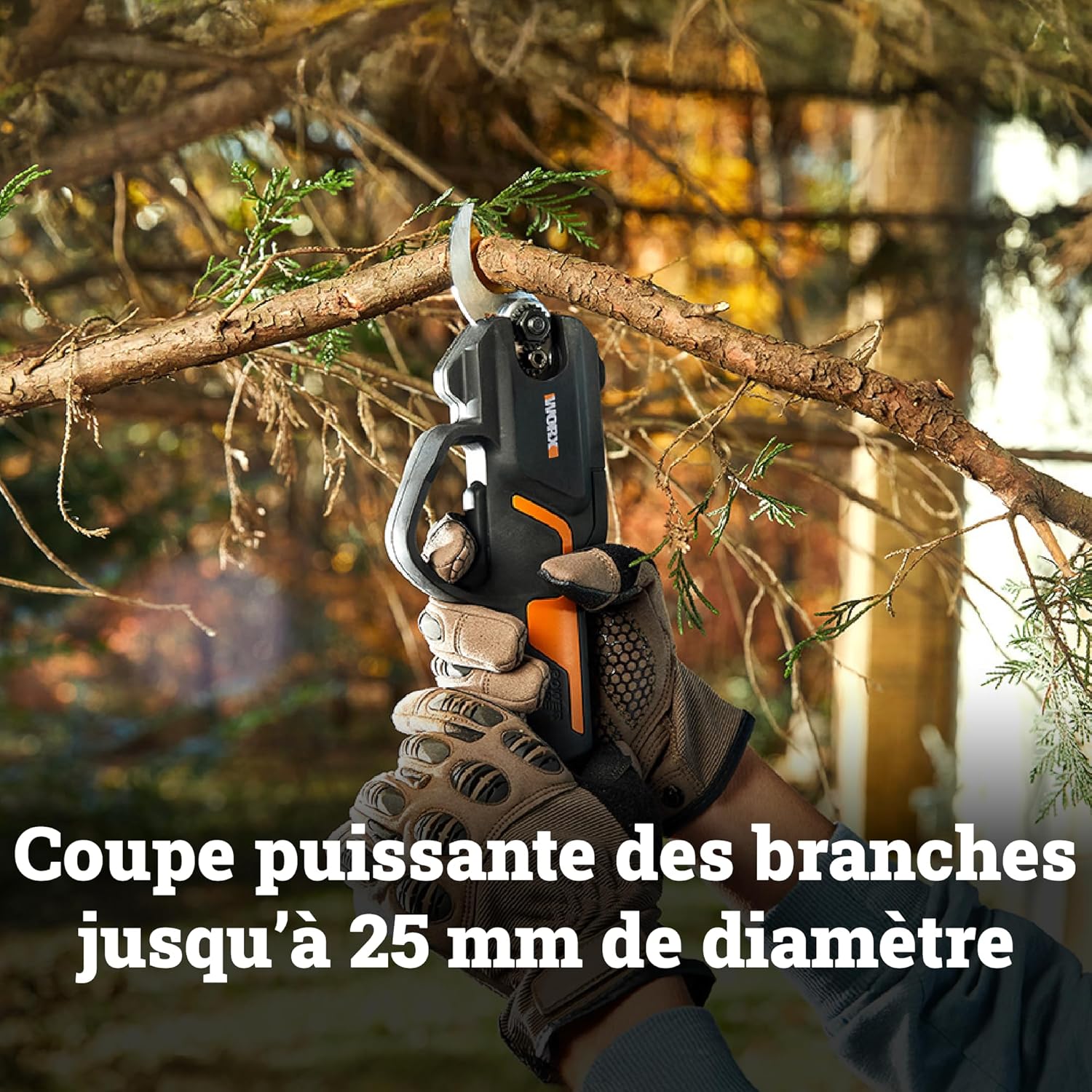 WORX - Sécateur sans fil série Brushless - coupe 25 mm, 1500 coupes, lames SK5 - WG330E.9