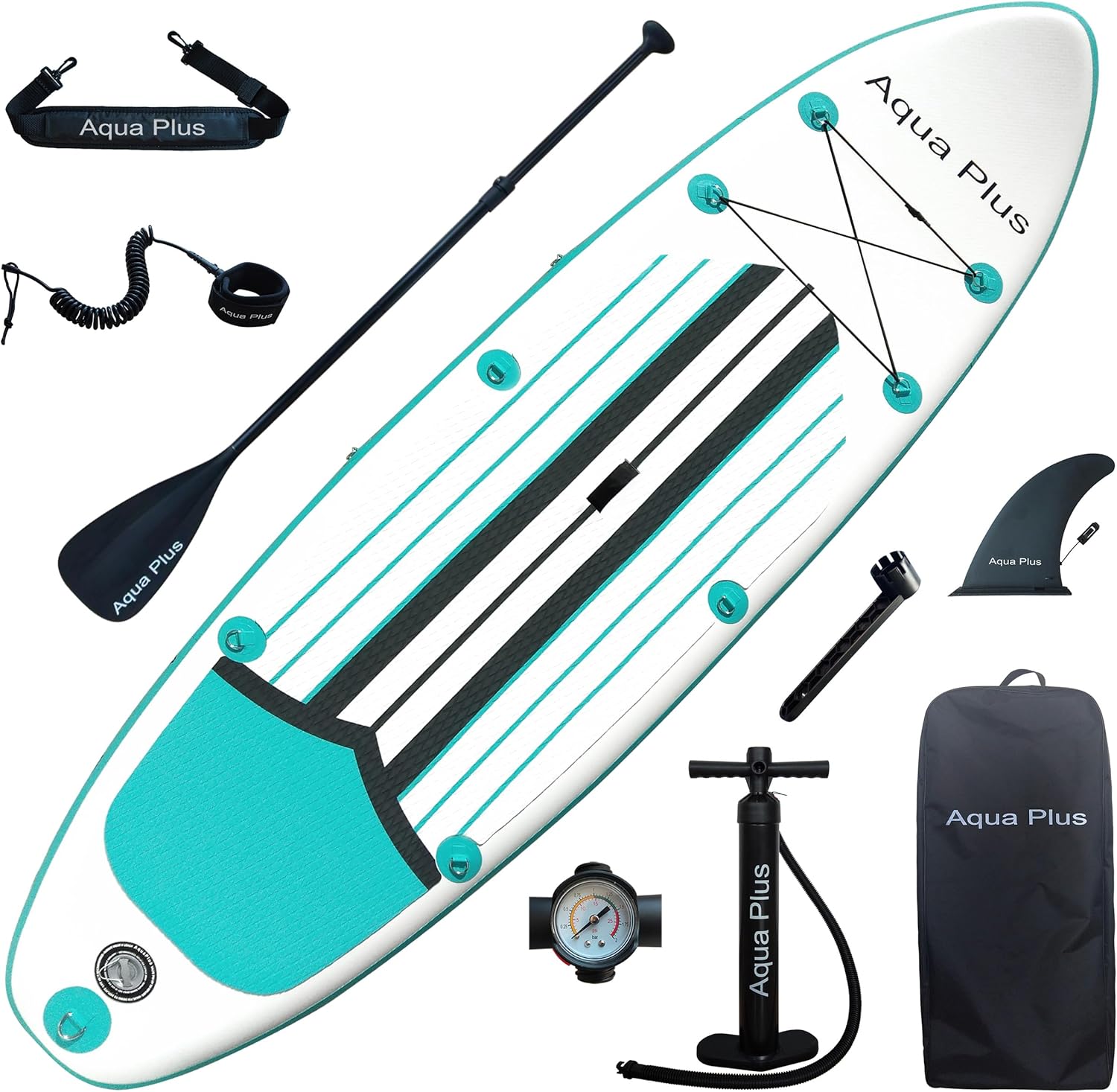 Aqua Plus - SUP Gonflable 15cm - planche à pagaie, set complet