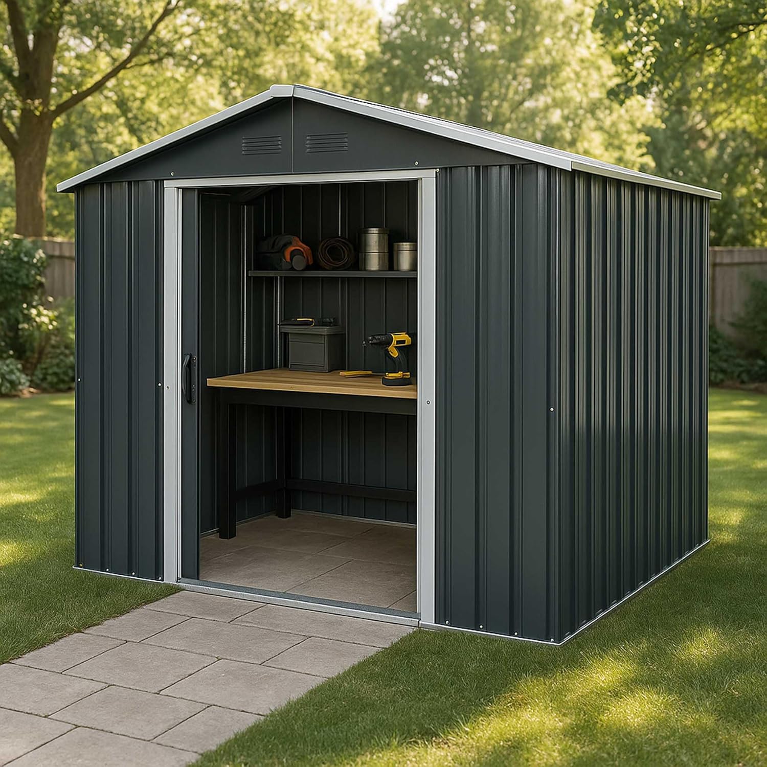WERKA PRO - abri de jardin métal - 5m² - solide et durable