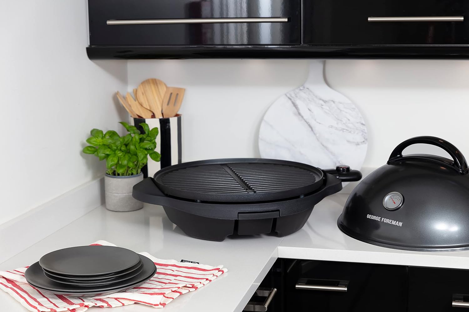 George Foreman - Barbecue 2 en 1 - 44,5cm - Électrique, grill avec bac à graisse, 2400W, 22460-56
