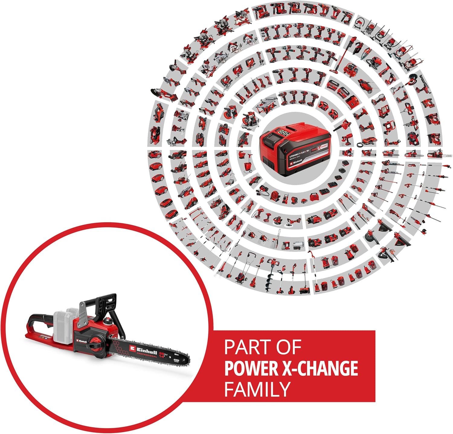Einhell Professional Tronçonneuse sans fil GP-LC 36/35 Li- Solo Power X-Change (36V, Longueur de coupe 33cm, Vitesse de chaine 15m/s, moteur sans charbon) Livré sans Batterie ni Chargeur