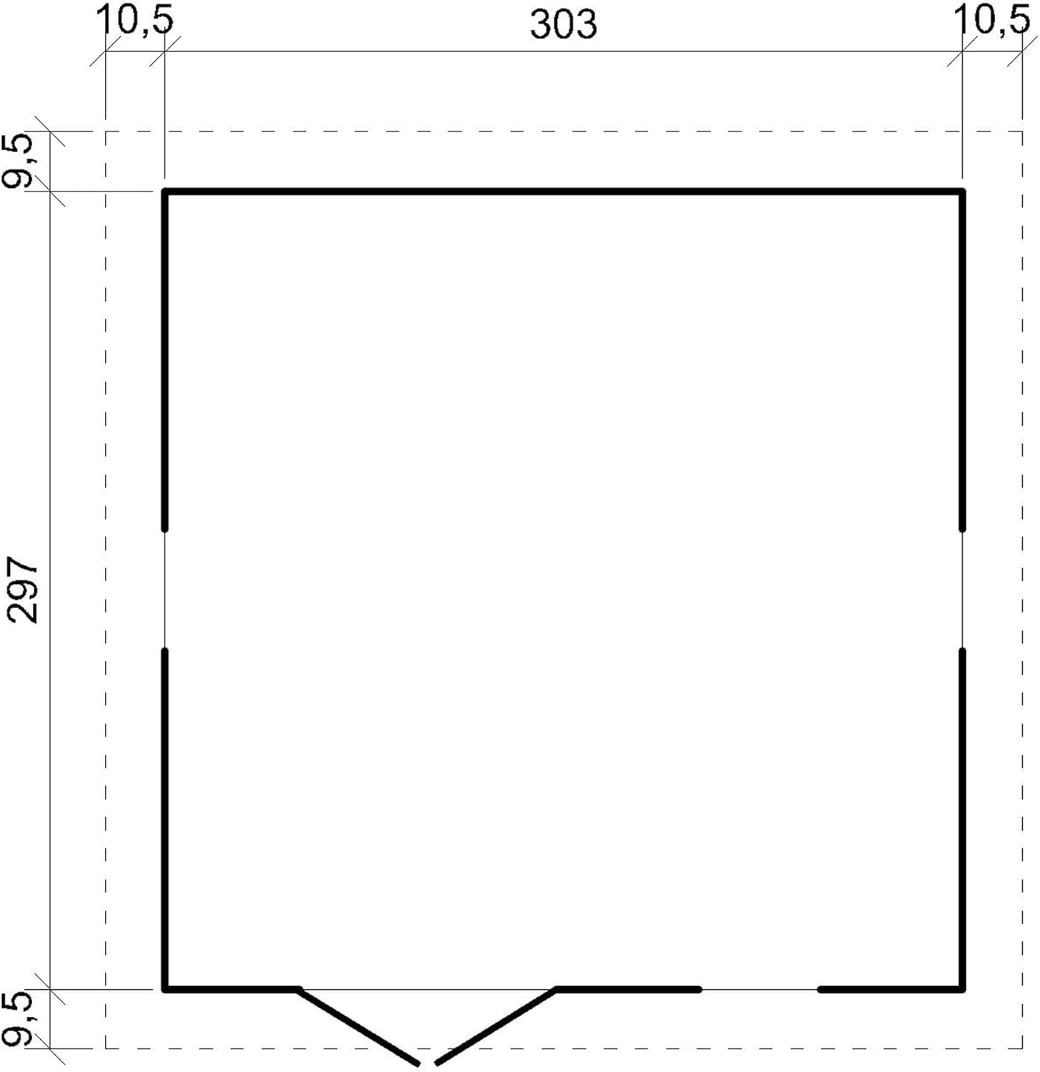Abri de Jardin en Bois Naturel - Stockage extérieur avec fenêtres- H226x316x324 cm/9 m² Hangar en Bois Naturel - Atelier Rangement Outils et vélos- TIMBELA M335