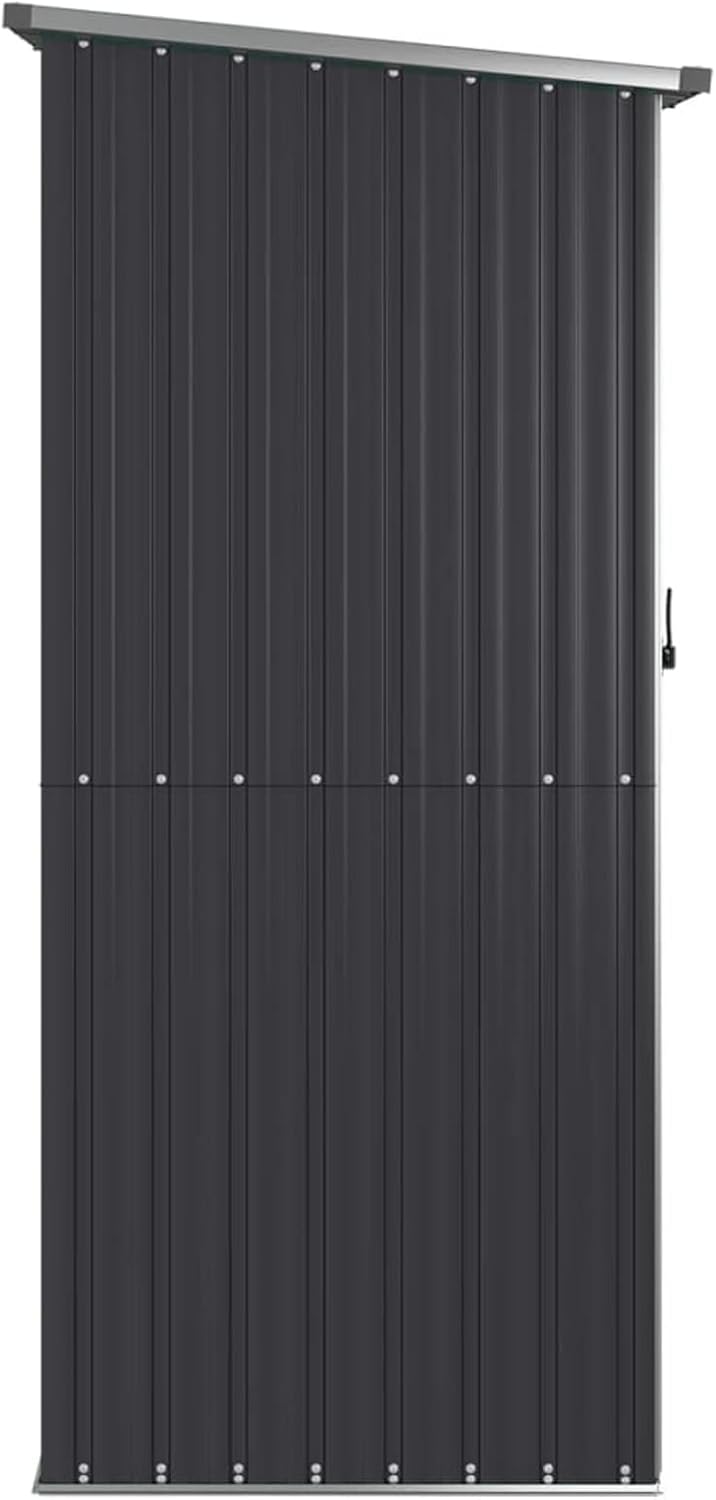 Homgoday Abri de jardin en acier galvanisé anthracite 118,5 x 97 x 209,5 cm