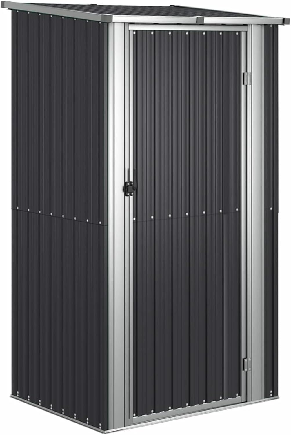 Homgoday Abri de jardin en acier galvanisé anthracite 118,5 x 97 x 209,5 cm